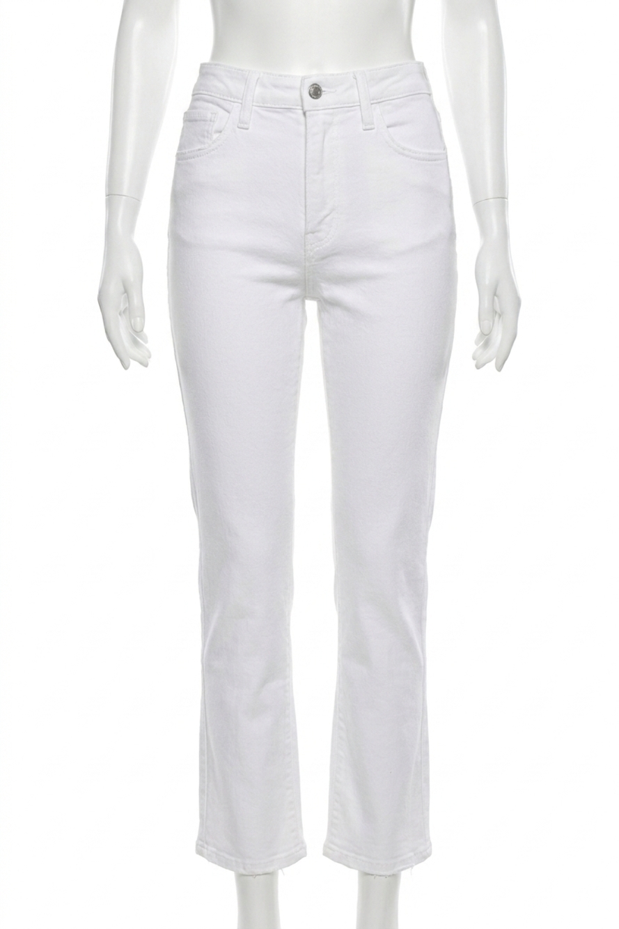 NEW JUST BLACK DENIM slim cropped bootcut jeans in optic white